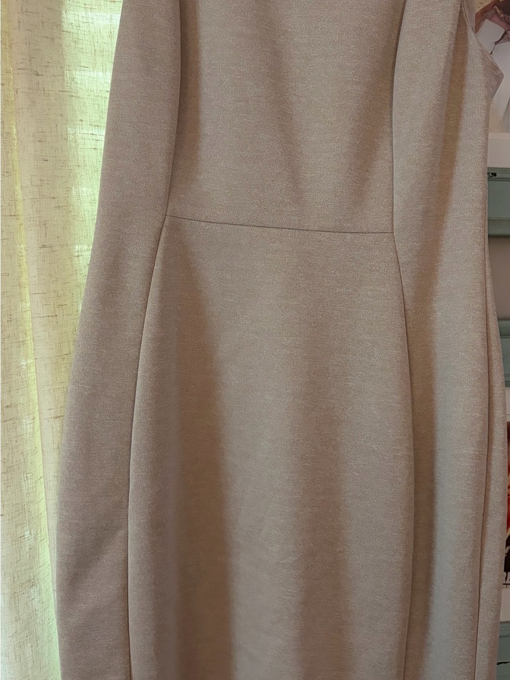 Calvin Klein Sleeveless Taupe Midi Dress